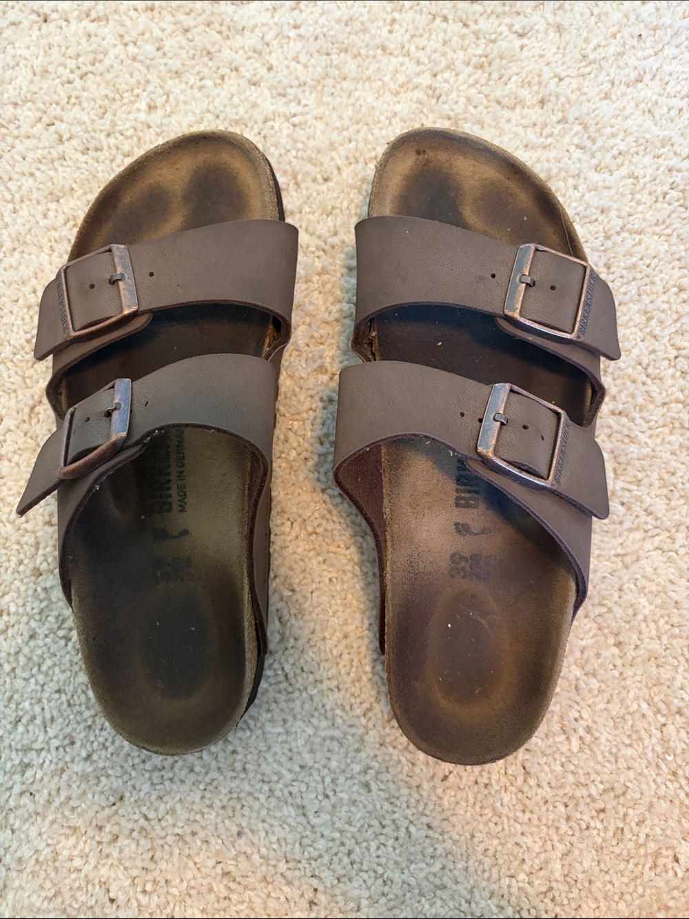 Birkenstock Brown Two-strap Slip-On Sandals